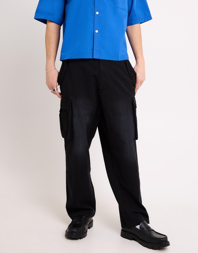 Black Noise White Rain - Systems Ripstop Cargo Pants