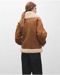 M.N.G - Faux-Shearling Suede Jacket