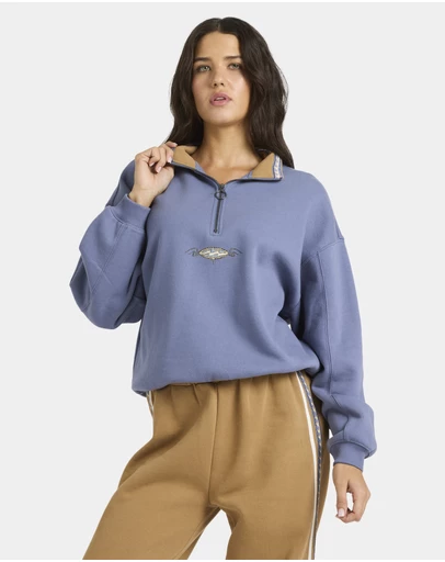 Billabong - Womens Wave Break Half Zip Fleece Hoodie