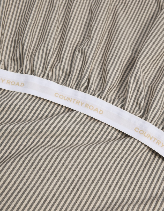 Country Road - Brae Australian Cotton Stripe Queen Fitted Sheet