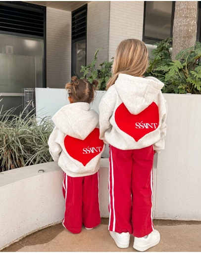SSAINT - Kids Grey Heart Hoodie