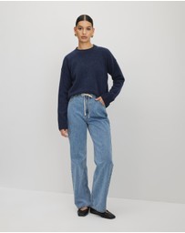 AERE - Clara Mid Rise Drawcord Jeans