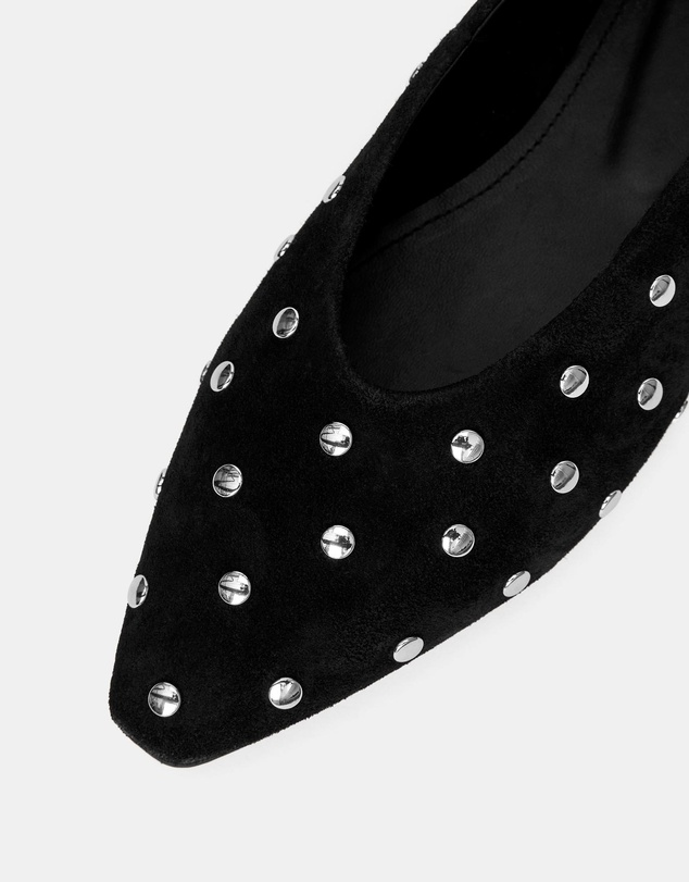 ARKET - Studded Suede Ballet Flats