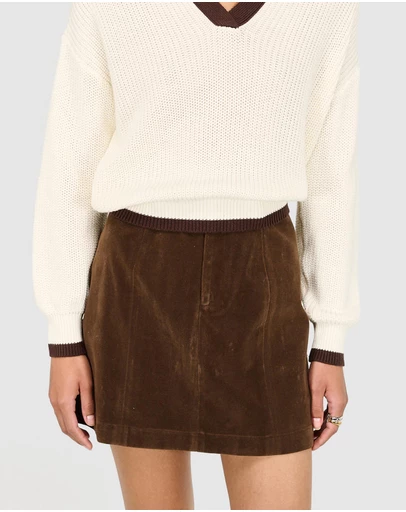 Staple the Label - Nina Faux Suede Mini Skirt