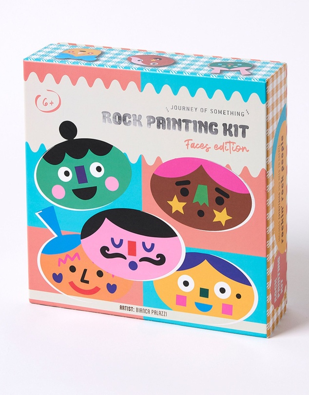 Journey Of Something - Kids Rock Painting Kit - Cool Faces