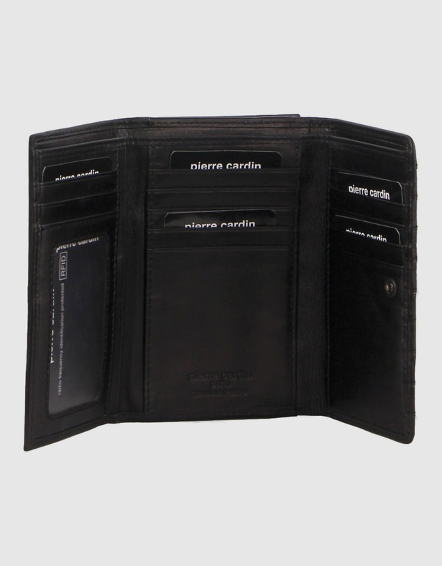 Pierre Cardin - Stitch Design Leather Tri-Fold Wallet