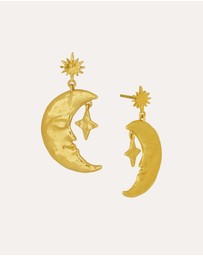 Ottoman Hands - Crescent Moon Drop Earrings
