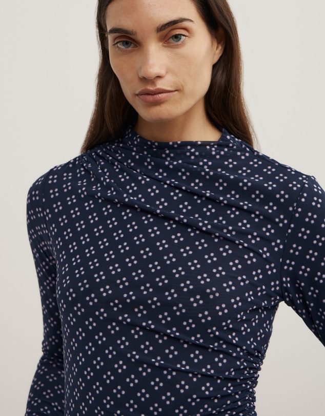 Witchery - Asymmetric Mesh Long Sleeve Top