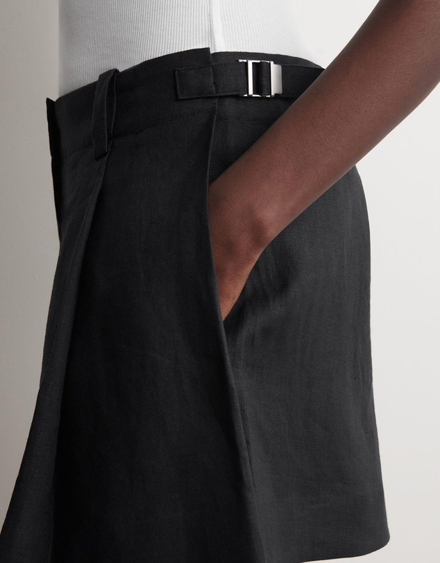 COS - Pleated Belted Linen Shorts