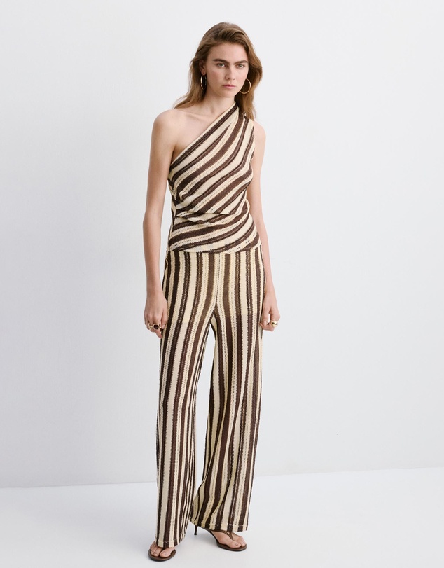 M.N.G - Striped Openwork Knit Pants