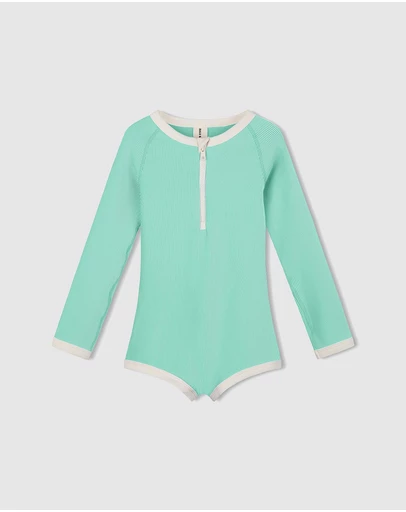 Zulu & Zephyr Mini - Mini Stripe Rib Rashie Onesie - Babies-Teens