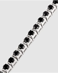 Kuzzoi - ICONIC EXCLUSIVE - Bracelet Men Square Black Zirconia in 925 Sterling Silver