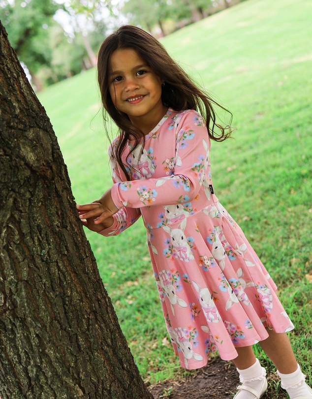 Rock Your Kid - Hunny Bunny Long Sleeve Waisted Dress
