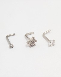 Lovisa - Surgical Steel Flower Nose Stud 3-Pack