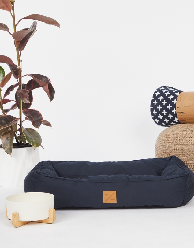 Mog & Bone - Bolster Dog Bed - Navy