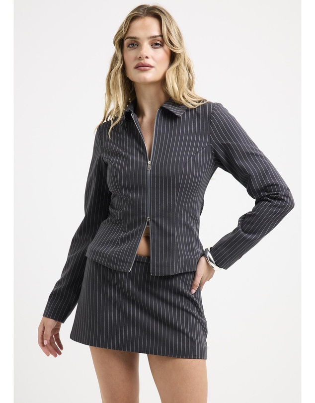 Alice In The Eve - Anna Pinstripe Zip Jacket