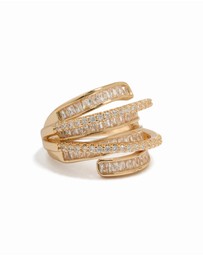 Lovisa - Gold Cubic Zirconia Molten Wrap Around Ring