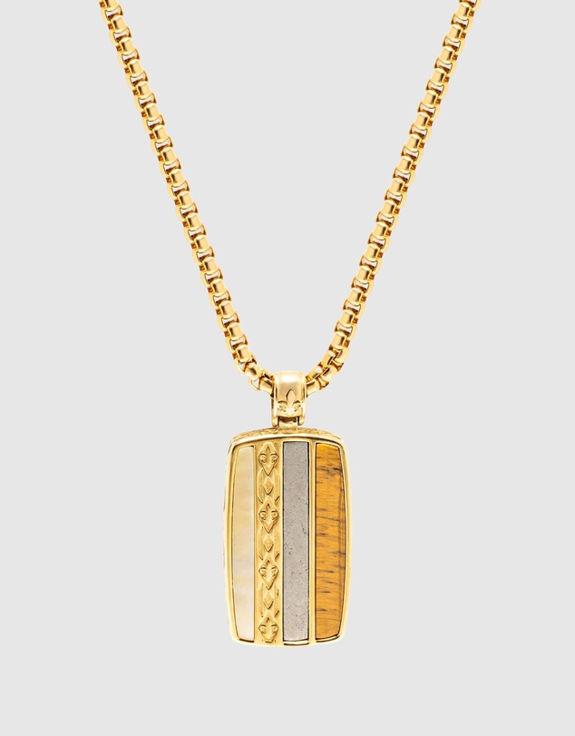 Nialaya Jewellery - Trinity Pendant Necklace in Gold