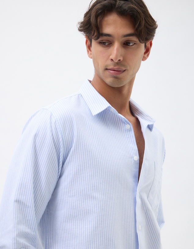 AERE - Cotton Stripe Oxford Shirt