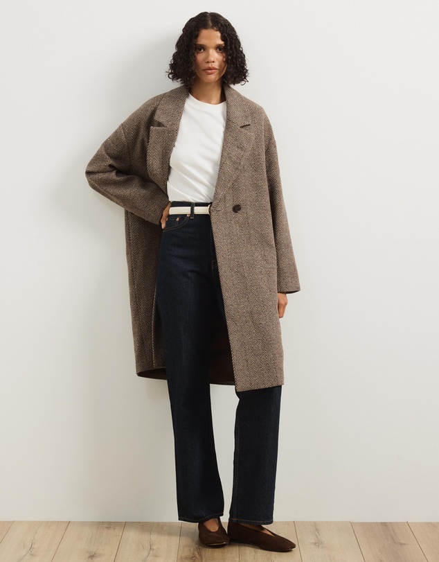 Atmos&Here - Estelle Textured Herringbone Coat