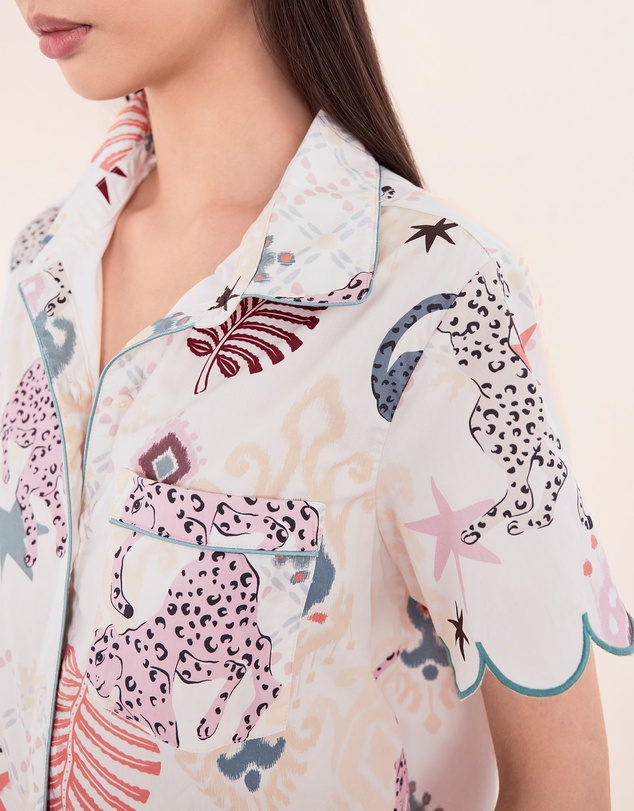 Chelsea Peers - Cotton Poplin Ikat Long Pyjama Set