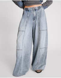 ONE TEASPOON - Blue Blossom Denim Palazzo Pants