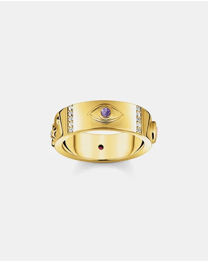 THOMAS SABO - Gold Cosmic Talisman Ring with Colourful Stones