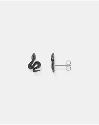 THOMAS SABO - Snake small ear studs with black zirconia