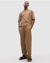Topman - Boxy Fit Button Through Jersey Shirt With Stripe