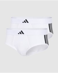 adidas Sportswear - 2 Pack Active Flex Cotton 3 Stripes Low Rise Brief Underwear