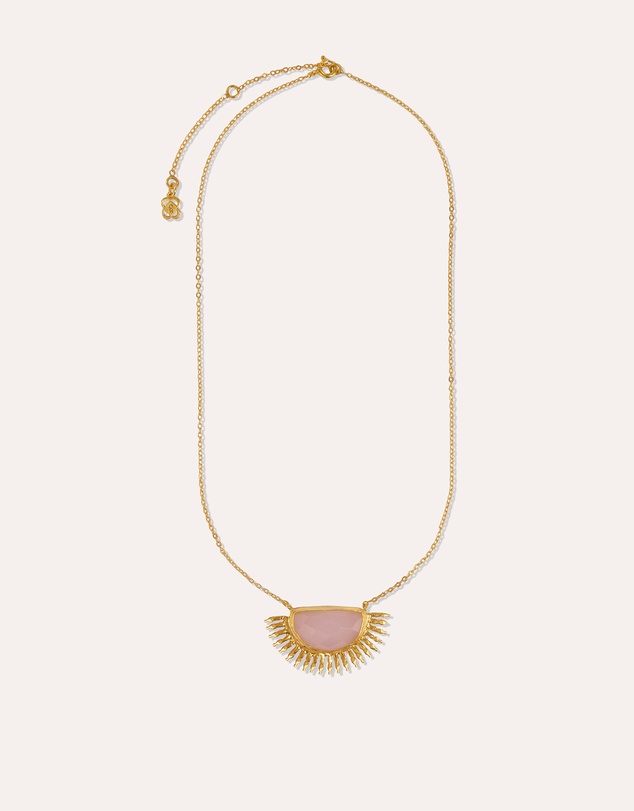 Ottoman Hands - Sunrise Rose Quartz Pendant Necklace