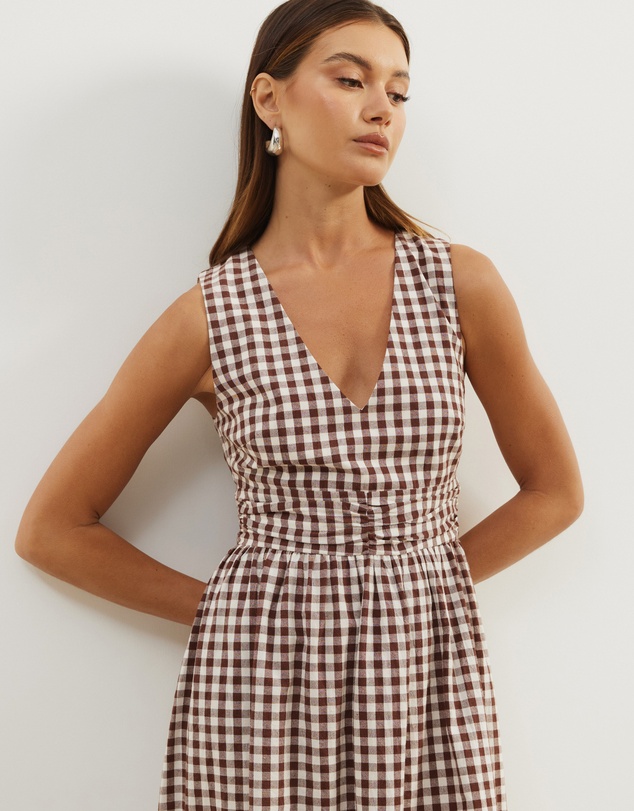 Atmos&Here - Addie Gingham Midi Dress