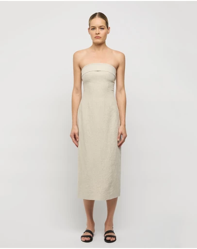 FRIEND of AUDREY - Jill Linen Midi Dress