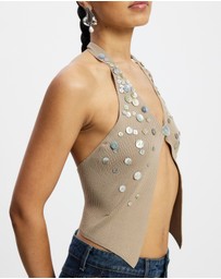 Jaded London - Button Knit Halter Top