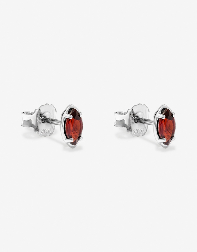 Michael Hill - Marquise-Cut Garnet Stud Earrings in Sterling Silver