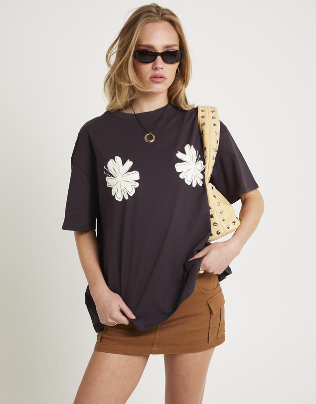 Subtitled - Flora Placement Oversized T-Shirt