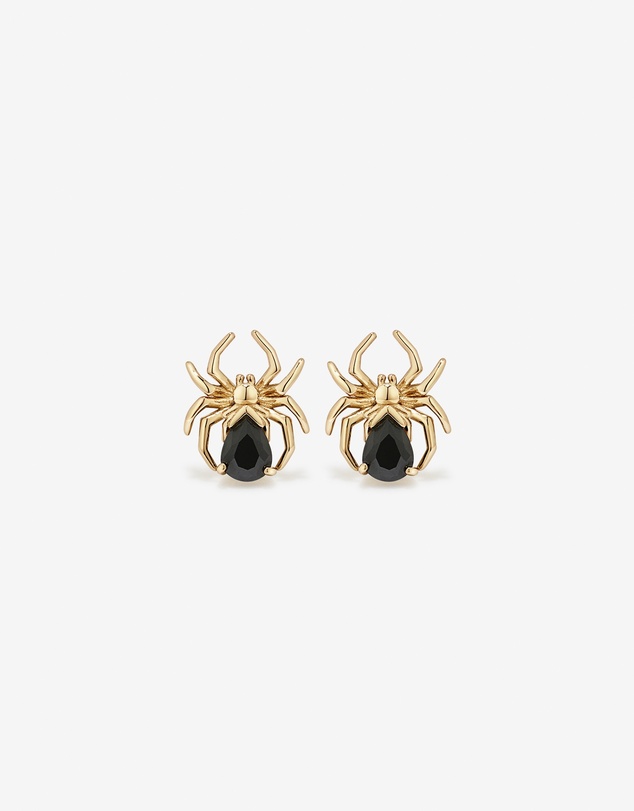 Michael Hill - Spider Stud Earrings with Black Cubic Zirconia in 18kt Yellow Gold Vermeil