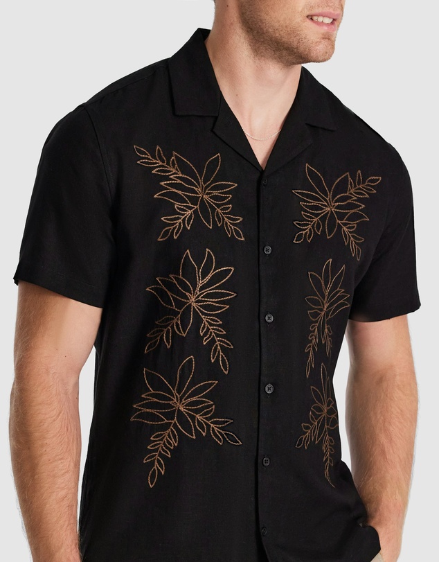 Tarocash - Kota Embroidered Linen Shirt