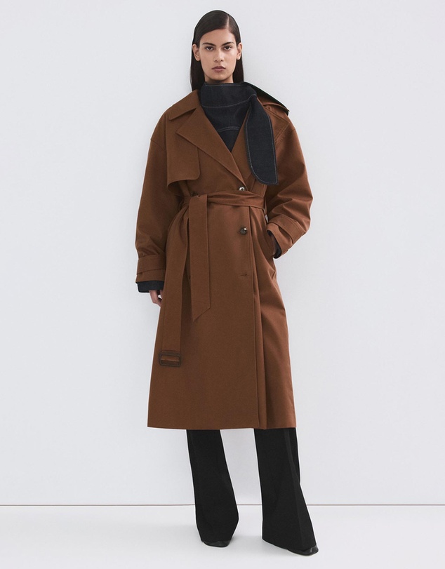 M.N.G - Long Double-Breasted Trench Coat