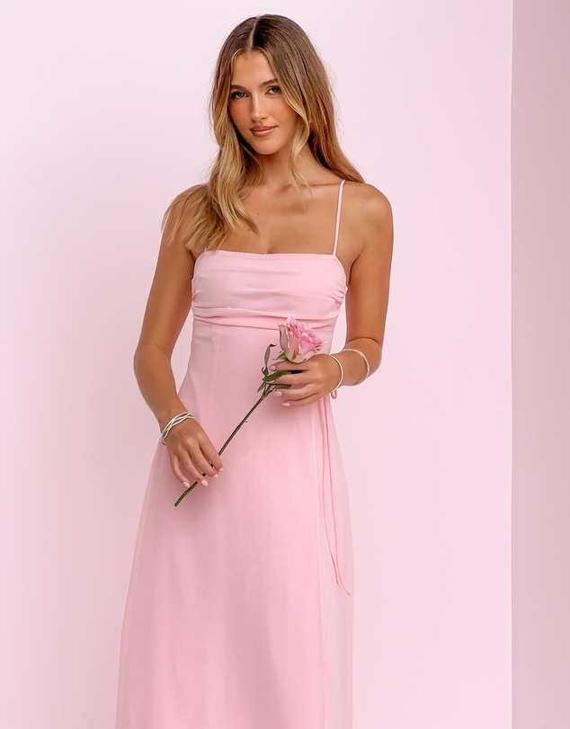 Beginning Boutique - Flossie Pink Maxi Sleeveless Dress
