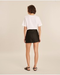 AERE - Joni Tailored Linen Mini Skirt