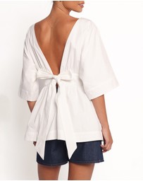 Petal & Pup - Camila Open Back Top - White