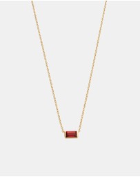 Kirstin Ash - Baguette Birthstone Necklace January Garnet