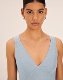 AERE - Nora Buckle Detail Linen Slip Dress