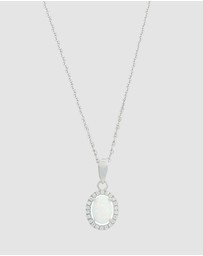 Georgini - Georgini Opal Glow Blackwattle White Created Opal Silver Pendant