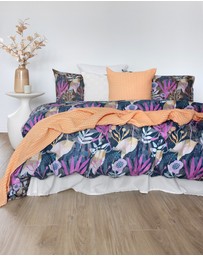 Bambury - Hana Botanical Printed Cotton Quilt Cover Set - Reversible