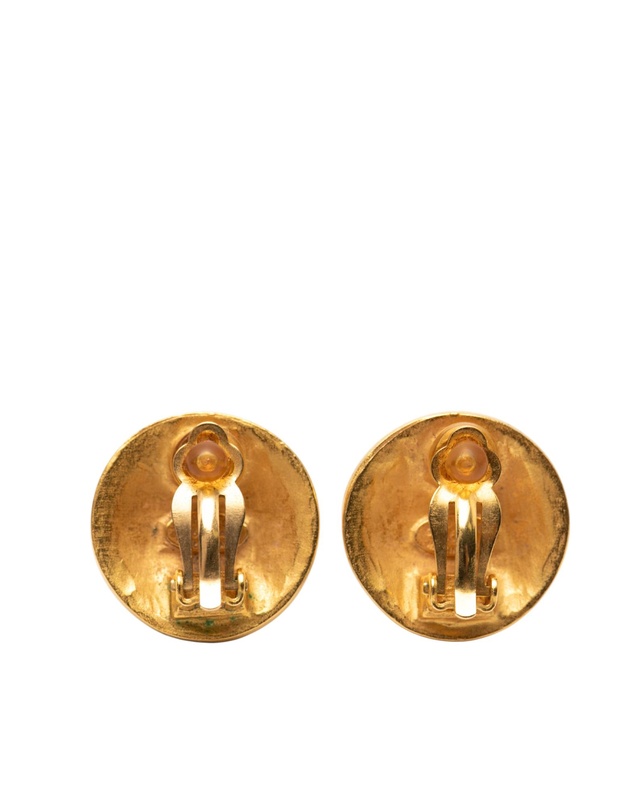 Pre-Loved by Azura Reborn - Pre-Loved Gold Plated CC Grapevine Round Clip on Earrings