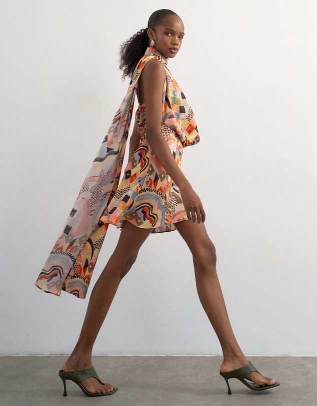 TOPSHOP - Viva Draped Scarf Mini Dress