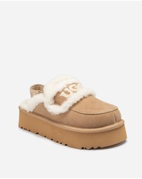 Ozwear Connection Uggs - Ugg Violet Shearling Platform Slipper (Elastic Logo) (Detachable Feature)