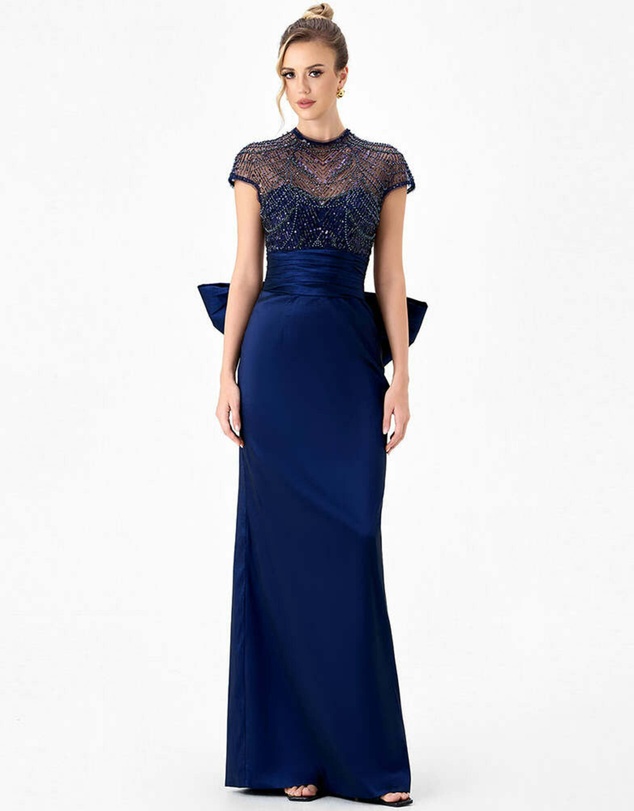 Bariano - Veena Sheer Illusion Gown
